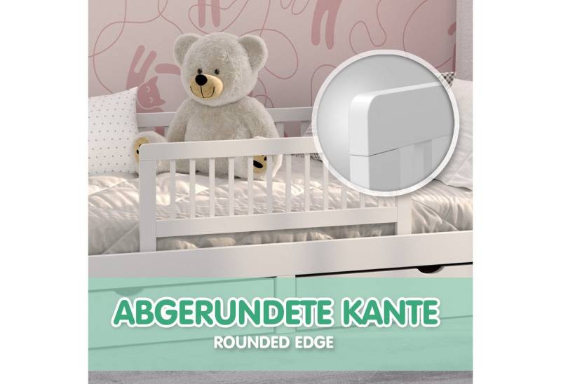 CADANI Bettschutzgitter Bettgitter 90 cm weiss - Eltern- u. Kinderbett Rausfallschutz klappbar (1 St), auch als Bettgitter im Wohnmobil / Wohnwagen verwendbar von CADANI