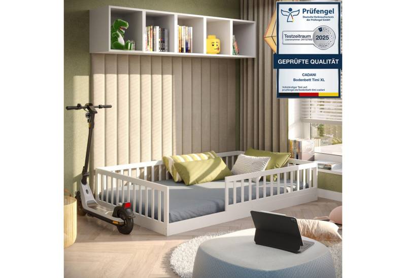 CADANI Kinderbett CADANI Timi Kinderbett Montessori Bodenbett (Rausfallschutz abnehmbar), Bodenbett mit Roll-Lattenrost von CADANI