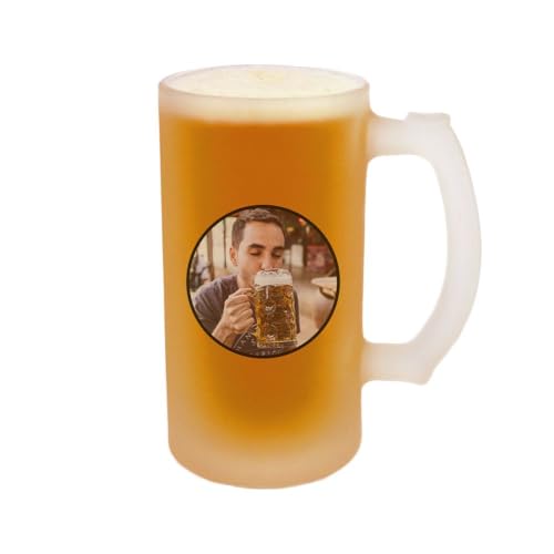 CADEAUX.COM - Personalisierbares Glas - Foto und Text - Bierglas 57 cl - Personalisierte Geschenkidee Mit Vorname und Nachricht von CADEAUX.COM