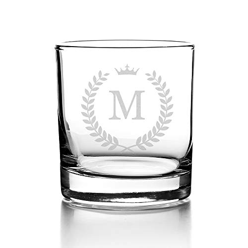 CADEAUX.COM Personalisierbares Whiskyglas - Monogramm Royal - 30 cl Whiskey Tumbler Glas mit Gravur von CADEAUX.COM
