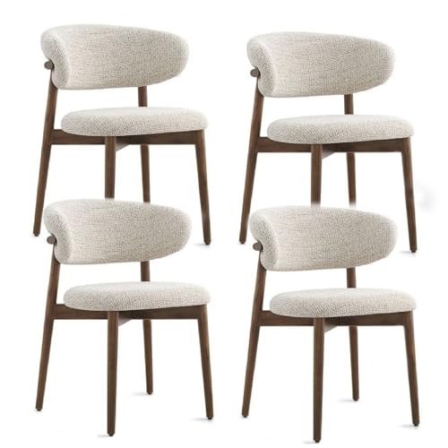 CADEHUB EsszimmerstüHle 2er-Set Mit Gepolsterten Loungesesseln Moderner Esszimmerstuhl Aus Leinenstoff Mit Ergonomischem Design FüR Wohnzimmer KüChe Restaurant Café Bistro Walnut 4cps von CADEHUB