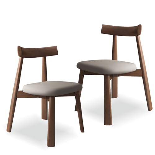 CADEHUB StüHle Esszimmer 4er Set, 100% Massivem Eichenholz Mit Polsterung, Elegantes Design, Modernes Esszimmerstuhl-Set FüR KüChentisch Und StüHle Walnut + Black Set of 2 von CADEHUB