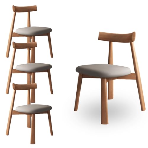 CADEHUB StüHle Esszimmer 4er Set, 100% Massivem Eichenholz Mit Polsterung, Elegantes Design, Modernes Esszimmerstuhl-Set FüR KüChentisch Und StüHle Walnut + Black Set of 4 von CADEHUB