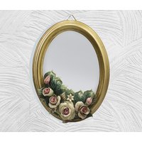 Golden Gerahmt Spiegel Mit Handgemachten Capodimonte Stil Blumen, Blumenspiegel, Wandspiegel, Wand-Dekor von CADIMONTE