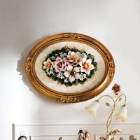 Handgemachte Capodimonte Stil Porzellan Blumenstrauß in Oval Rahmen Wandtafel von CADIMONTE