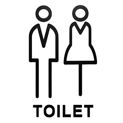 Toilettenschilder für Tür, Rückseite, selbstklebende Badezimmertürschilder, einfache Toilette, WC-Schilder für den privaten oder gewerblichen Gebrauch (Farbe: #8, Größe: S) von CADKF