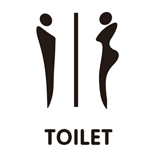 Toilettenschilder für Tür, schwarzes Toilettenschild, moderne Badezimmertürschilder, einfache Toilettenschilder für Geschäft, Badezimmerschild, 25 cm Höhe (Farbe: Toilette, Größe: B) von CADKF