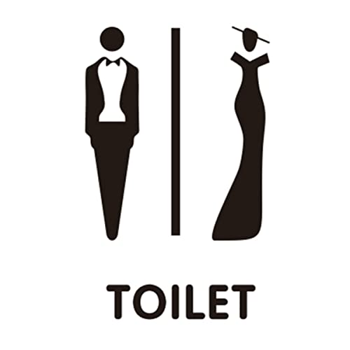 Toilettenschilder für Tür, schwarzes Toilettenschild, moderne Badezimmertürschilder, einfache Toilettenschilder für Geschäft, Badezimmerschild, 25 cm Höhe (Farbe: Toilette, Größe: C) von CADKF