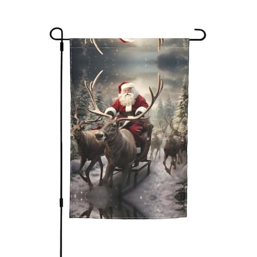 Gartenflagge mit Weihnachtsmann-Druck, für alle Jahreszeiten, Outdoor-Dekoration für Terrasse, Veranda, Rasen Gartenflagge mit Weihnachtsmann-Druck, für alle Jahreszeiten, Outdoor-Dekoration für Terrasse, Veranda, Rasen von CADREWY