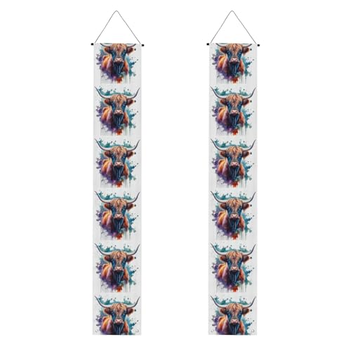Highland Cow Print Graduation Party Veranda Banner Wiederverwendbares Banner Supplies 2025 Einfaches Aufhängesystem von CADREWY