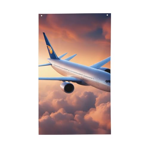 Schöne Flagge mit Himmelsflugzeug-Druck, Gartenflaggen, für drinnen und draußen, Display, Hinterhof, Veranda, Rasen, Garten, Urlaub Schöne Flagge mit Himmelsflugzeug-Druck, Gartenflaggen, für drinnen und draußen, Display, Hinterhof, Veranda, Rasen, Garten, Urlaub von CADREWY