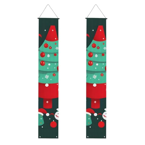 Weihnachtsbaum und Schneemann Druck Abschlussfeier Veranda Banner Wiederverwendbares Banner Supplies 2025 Einfaches Aufhängesystem von CADREWY