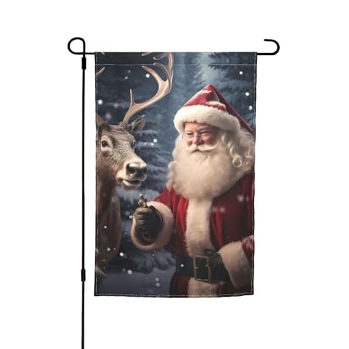 Weihnachtsmann-Druck, Schönheits-Gartenflagge, ganzjährig, Outdoor-Dekoration für Terrasse, Veranda, Rasen Weihnachtsmann-Druck, Schönheits-Gartenflagge, ganzjährig, Outdoor-Dekoration für Terrasse, Veranda, Rasen von CADREWY