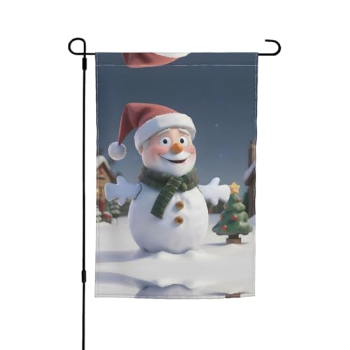 Weihnachtsmann Schneemann Druck Schönheit Gartenflagge Ganzjahresdekoration für Terrasse Veranda Rasen Weihnachtsmann Schneemann Druck Schönheit Gartenflagge Ganzjahresdekoration für Terrasse Veranda Rasen von CADREWY