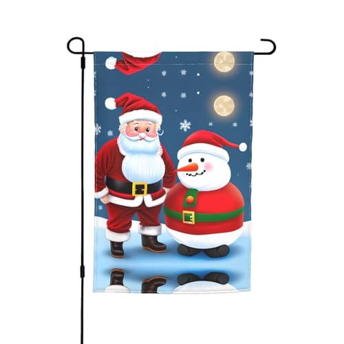 Weihnachtsmann und Schneemann Druck Schönheit Gartenflagge Ganzjahresdekoration für Terrasse Veranda Rasen Weihnachtsmann und Schneemann Druck Schönheit Gartenflagge Ganzjahresdekoration für Terrasse Veranda Rasen von CADREWY