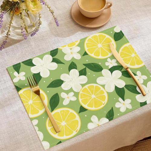 Zitronenscheibe Tischsets Süß Blume Waschbar Stoff Dekoration Tischsets Platzset Tischdekorations Digitaldruck Platzsets für Küche 45 x 30 cm 4 Stück Zitronenscheibe Tischsets Süß Blume Waschbar Stoff Dekoration Tischsets Platzset Tischdekorations Digitaldruck Platzsets für Küche 45 x 30 cm 4 Stück von CAEITLRSO