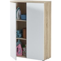 Möbel 80x32,5x119 cm mit 2 Türen, mattweiß kanadische eiche – Costanza von ABITARE