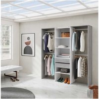 Garderobe Miramar, Struktur für begehbaren Kleiderschrank, Offener Kleiderschrank ohne Türen, Begehbarer Kleiderschrank, cm 179x50h202, Weiß und von ALTRI