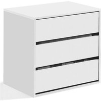 Kommode mit Schubladen Newport, Kommode mit 3 Schubladen, Niedrige Kommode für Innengarderobe, Moderne wöchentlich, cm 60x44h57, Weiß von CAESAROO