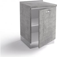 Caesaroo - Küchenschrank 60x60xH84 cm aus Holz Grau Zement Grau von CAESAROO