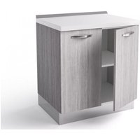 Caesaroo - Küchenschrank 80x60xH84 cm aus Holz Grau Islanda mit zwei Türen Grau von CAESAROO