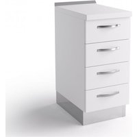 Abitare - Küchenkorpus 40x60x84 cm Holz weiss matt mit vier Schubladen - Massa von ABITARE