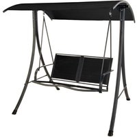 Schaukelstuhl mit grauem 2-Sitzer-Baldachin, anthrazitgrau lackierter Eisenstruktur - Lazio Schaukelstuhl mit grauem 2-Sitzer-Baldachin, anthrazitgrau lackierter Eisenstruktur - Lazio von ABITARE