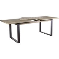 Tisch 180x90 cm ausziehbar auf 240 cm Eiche natur mit lackierten Metallbeinen Eiche und Grau von CAESAROO