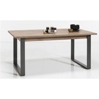 Tisch 180x90 cm ausziehbar auf 240 cm Eiche natur mit lackierten Metallbeinen Eiche und Grau von CAESAROO
