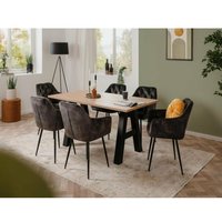 Tisch Multi-Position 157x90 cm ausziehbar auf 234 cm Farbe Artisan Eiche und Schwarz Eiche und Schwarz von CAESAROO