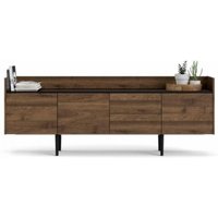 Sideboard 195 x 40 cm mattschwarz und Walnuss - Acerno Sideboard 195 x 40 cm mattschwarz und Walnuss - Acerno von ABITARE