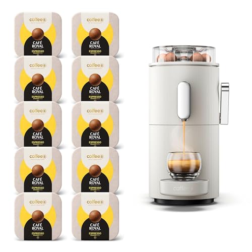 CoffeeB Kaffeemaschine Globe weiß 1,3 l by Café Royal + 90 Coffee Balls Espresso – 100% kompostierbar von CAFE ROYAL SWITZERLAND PROFESSIONAL