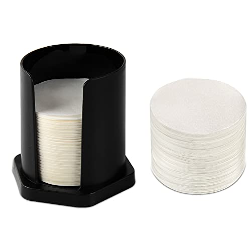 CAFEMASY Kaffeefilterhalter für Aeropress-Filter, 350 Stück, Ersatz-Papierfilter mit 1 schwarzen Kaffeefilterhalter für Aeropress-Maschine, Espresso-Kaffeemaschine von CAFEMASY