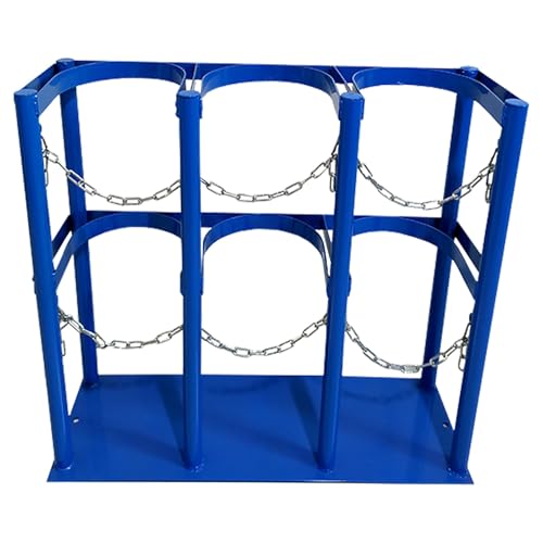 CAFIEDR Flaschenträger mit Stahlsockel für Stickstoffgasflaschen - Freistehendes Sauerstofflagerregal für CO2- und O2-Tanks(Lxwxh 65x22x60cm/25.6x8.7x23) von CAFIEDR