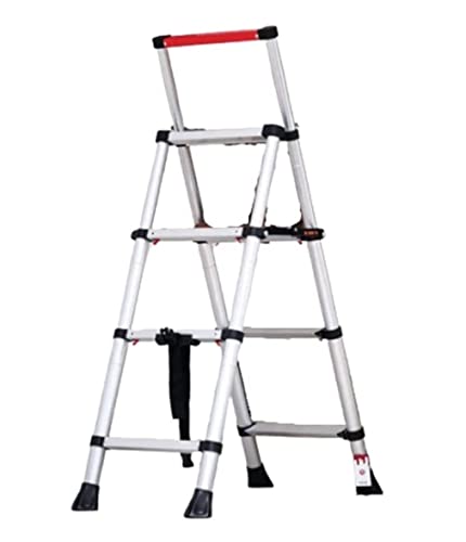 CAFIEDR Leiter Heim Gartenarbeit Tragbare Teleskopleitern Trittleiter Aluminium Klappleiter Breites Pedal Home Multifunktionale Trittleitern(A 3+4 Step) von CAFIEDR