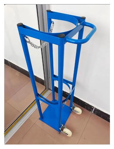 CAFIEDR Sauerstoffflaschenwagen, Rollender medizinischer Flaschenhalter, Vertikales Lagerregal für 40-Liter-Tanks, Langlebiger Gasflaschenträger, Tragbarer Sauerstofffl(Blue 100x34X30cm) von CAFIEDR