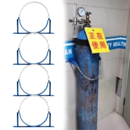CAFIEDR Wandhalterung für Sauerstoffflaschenhalter – 2er-/3er-/4er-Pack Metall-Stahl-Lagerregal für 40-Liter-Medizingasflaschen und Stickstofftanks, sichere und langleb(Blue 4pcs) von CAFIEDR