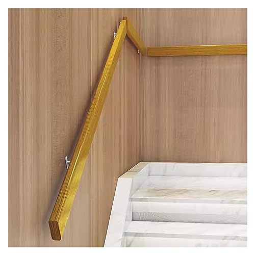Rechteckiges Treppenhandlauf-Set für den Innenbereich, Wandmontage, rutschfeste Geländergriffe aus Holz für Kinderzimmer/Schlafsaal/Hotel, 3 m, 3,6 m, 4 m, 4,2 m, 5 m, 6 m, individuelle Länge (Holz 3 von CAFIEDR
