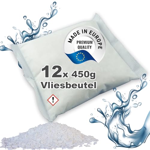 12x 450g Luftentfeuchter Granulat Nachfüllpack in portionierbarem Vliesbeutel Raumentfeuchter - Geruchlos & ohne Strom 4,25€/kg von CAGO