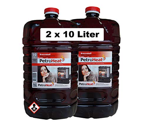 CAGO 2 x Petroleum 10 L Liter Kanister für Petroleum Ofen Heizofen geruchsarm von CAGO