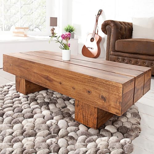 cagü Couchtisch Salem aus Sheesham massiv Holz 100cm x 45cm von cagü