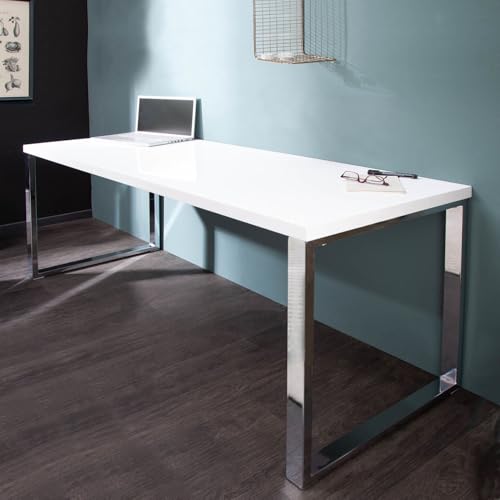 cagü Design Schreibtisch Oxford Weiß Hochglanz 160cm x 60cm von cagü