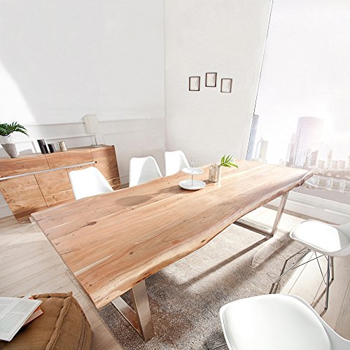 cagü Esstisch AMBA Natur aus Akazienholz massiv 220cm x 100cm & 60mm Tischplatte von cagü