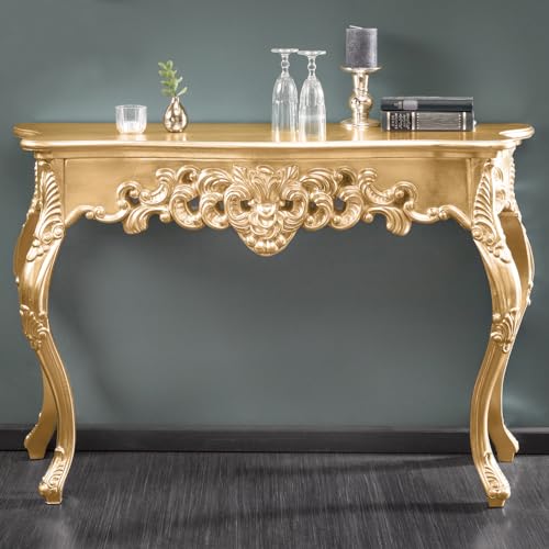 cagü romantische Lonsole Florence Gold Antik in Barock-Design 110cm x 35cm von cagü