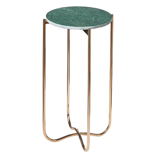 cagü: Design Beistelltisch [FLORENTIN] Grün aus Marmor mit Gold Gestell 35cm Durchmesser von CAGÜ