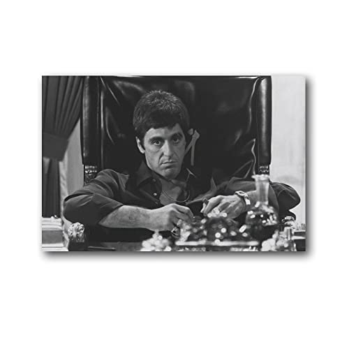 Al Pacino Poster Scarface The World Is Yours-Denoise Painting On Canvas Wall Art Poster Scroll Picture Print Walls Decor Home Poster 24x36inch(60x90cm) von CAIAO