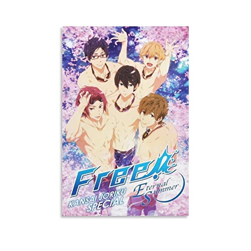 Anime Free! Iwatobi Swim Club Manga-Poster für Schlafzimmer, Ästhetik, Bilddruck, Leinwandbild, 30 x 45 cm, ohne Rahmen von CAIAO