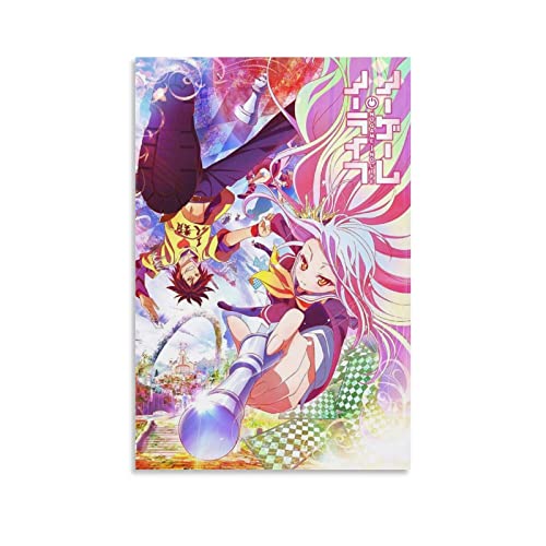 Anime No Game No Life Poster Bild Druck Leinwand Gemälde Schlafzimmer Ästhetik 20 x 30 cm ohne Rahmen von CAIAO