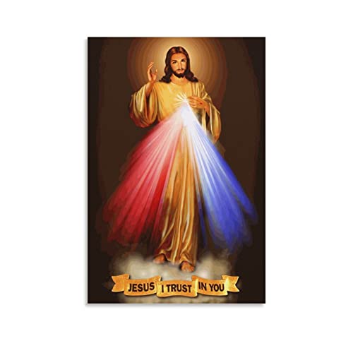 CAIAO Divine Mercy Jesus I Trust In You Poster für Schlafzimmer, Ästhetik, Bilddruck, Leinwandbild, 20 x 30 cm, ohne Rahmen von CAIAO