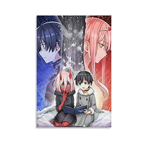 Darling In The Franxx Anime Poster Bild Kunstdruck Leinwand Gemälde Schlafzimmer Ästhetik 20 x 30 cm ohne Rahmen von CAIAO